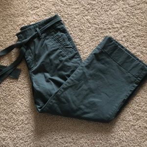 High waisted cropped wide leg pants